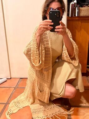 Sundance Cream Crochet Duster